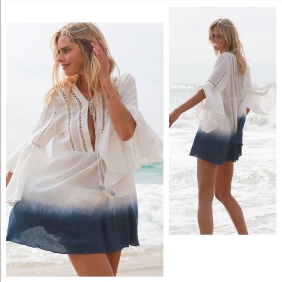 5⭐️Rated LAST 2!🌺Ombré Dip Dye Boho Peasant Dress - Picture 2 of 7